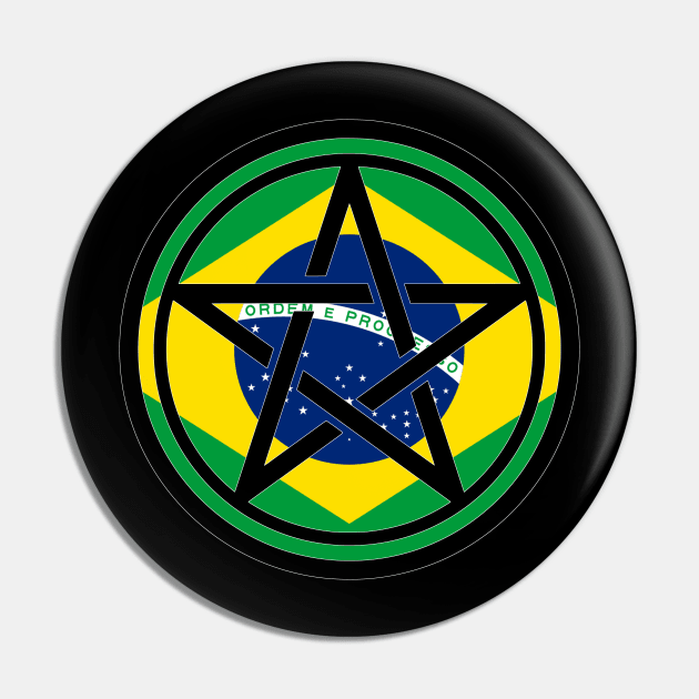 Large Print Pentacle Brazil Flag Pin by aaallsmiles