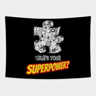 Autism Superhero T-Shirt Tapestry