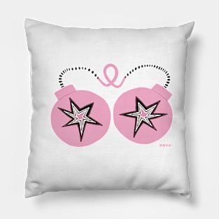 Pink Ribbon Bombs Pillow