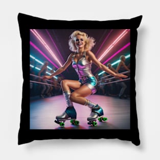 Wild 80s Roller Girl Pillow