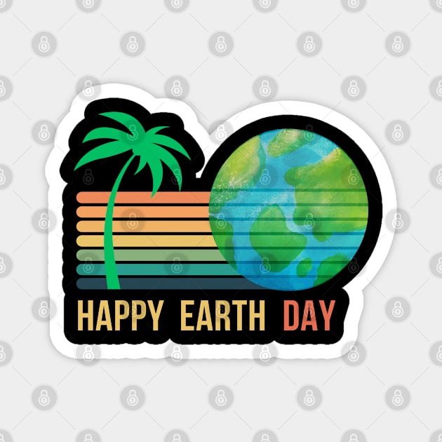 RETRO SUNSET EARTH DAY Magnet by Lolane