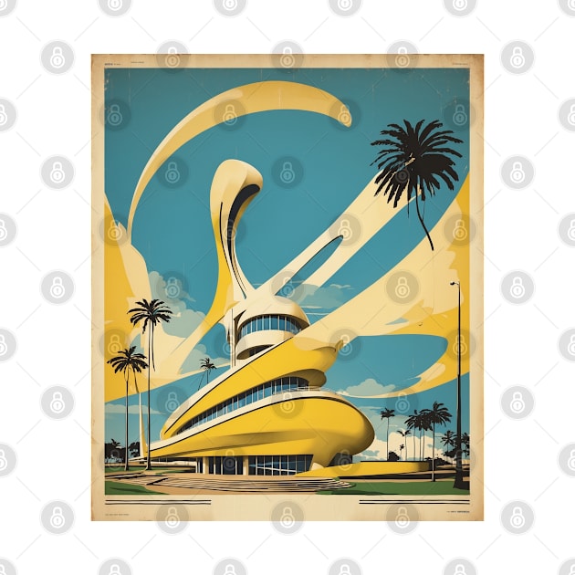 Museu Oscar Niemeyer Curitiba Brazil Vintage Tourism Travel Poster Art by TravelersGems