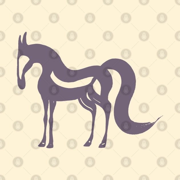 The Essence of a Horse (Beige and Mauve) by illucalliart