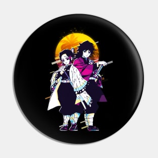 Shinobu x Giyu Tomioka  Retro Art Pin