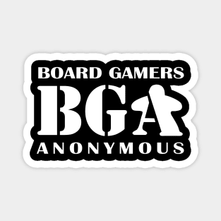 Official Board Gamers Anonymous White 2.0 Magnet