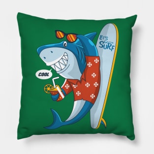 Shark Surfer Pillow