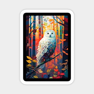 Owl Bird Animal Portrait Painting Wildlife Outdoors Adventure Magnet