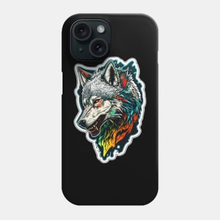 Painting of a White Wolf in Colors Phone Case