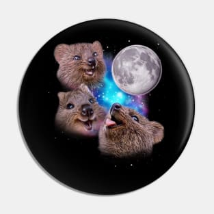 Three Quokkas Howl at the Moon Pin