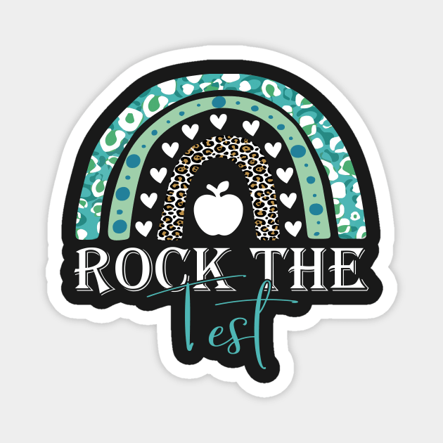 Rock The Test Rainbow Magnet by TrendyStitch