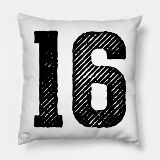 Rough Number 16 Pillow