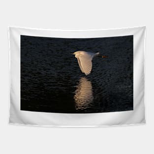 Snow over Water - Snowy Egret Tapestry