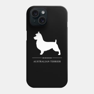 Australian Terrier Dog White Silhouette Phone Case