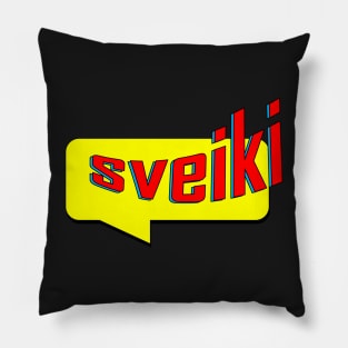 Sveiki Square Caption Pillow