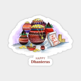 Happy Dhanteras Watercolor Magnet