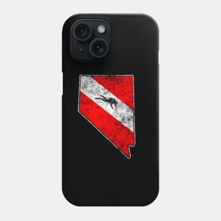 Nevada Dive Flag Scuba Diving State Map Dive Flag Distressed Phone Case