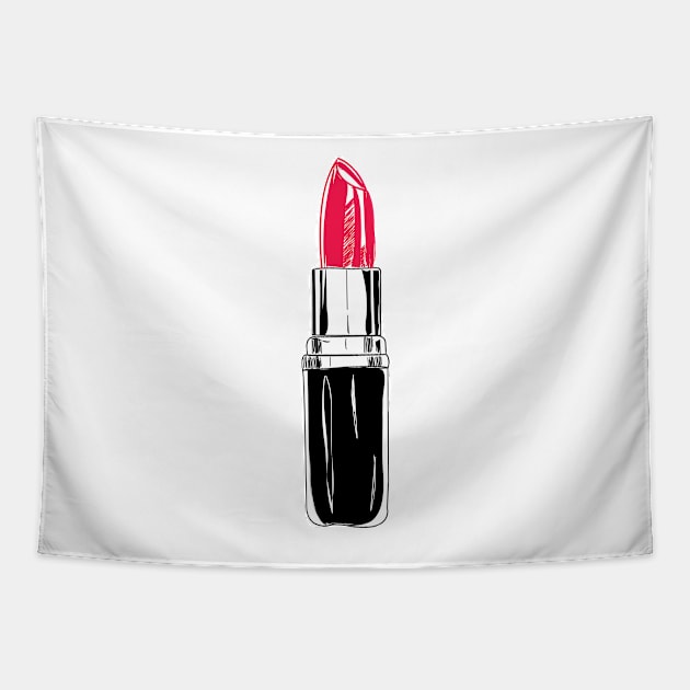 Red lipstick Tapestry by snowshade