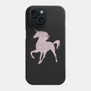 Rose Pink Faux Glitter Magical Unicorn Phone Case