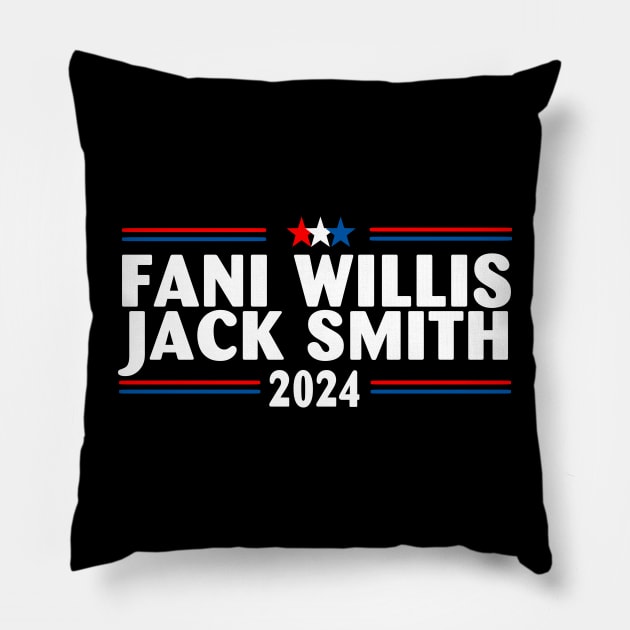 Fani Willis Jack Smith For President 2024 Pillow by Spit in my face PODCAST