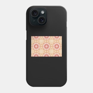 Bohemian Coral Watercolor Tile Pattern Phone Case