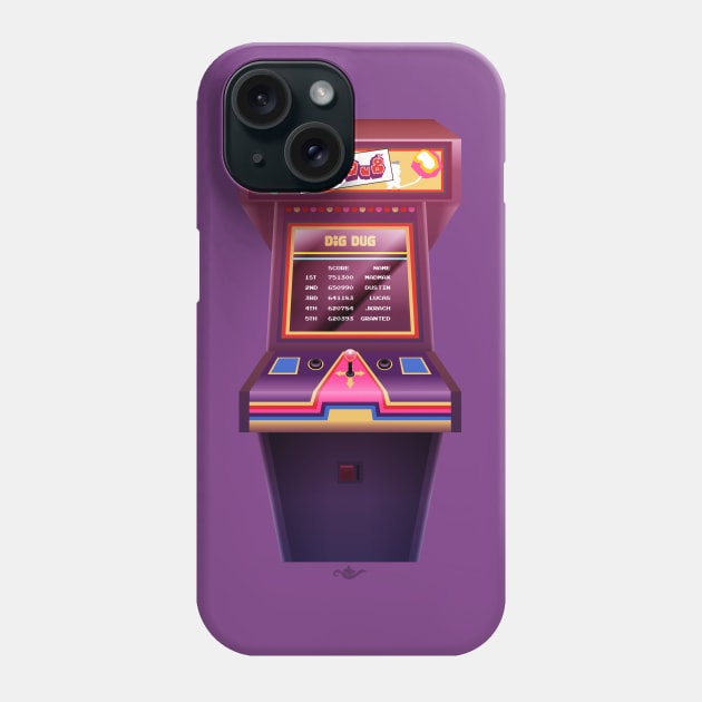 Dig Dug Arcade Game Phone Case by grantedesigns