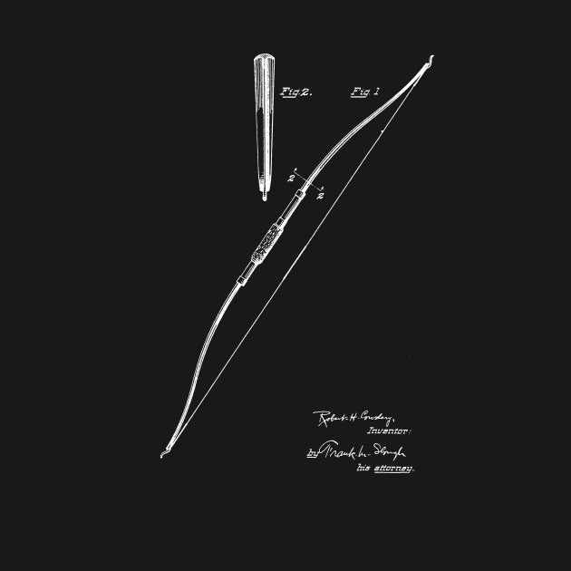 Archery Bow Vintage Patent Drawing Funny Novelty by TheYoungDesigns