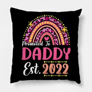 Promoted to Daddy Est.2022 Rainbow Papa to Be New Papa Pillow