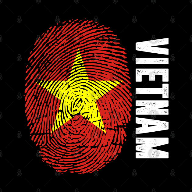 Vietnam Flag Fingerprint My Story DNA Vietnamese by Your Culture & Merch