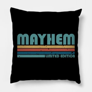 Vintage Proud Mayhem Name Personalized Birthday Retro Pillow