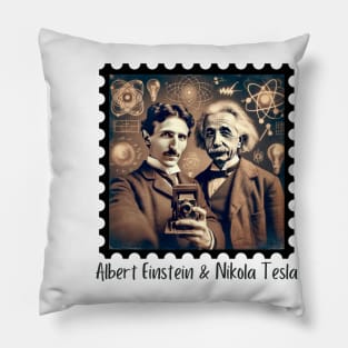 Einstein & Tesla Selfie Pillow