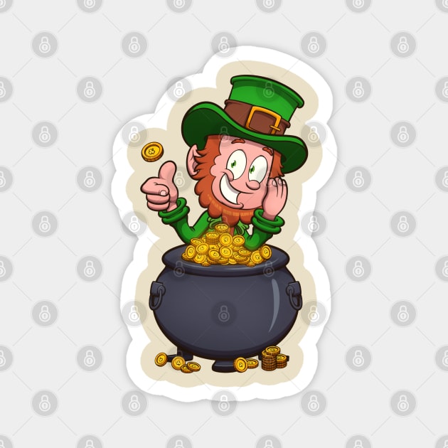 Leprechaun With Pot Of Gold Magnet by TheMaskedTooner