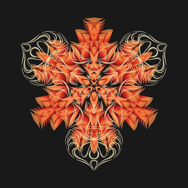 Psychedelic Tiger sacred geometry mandala by inamandalart