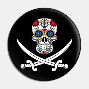 Mexican Skull Pirate Flag Pin