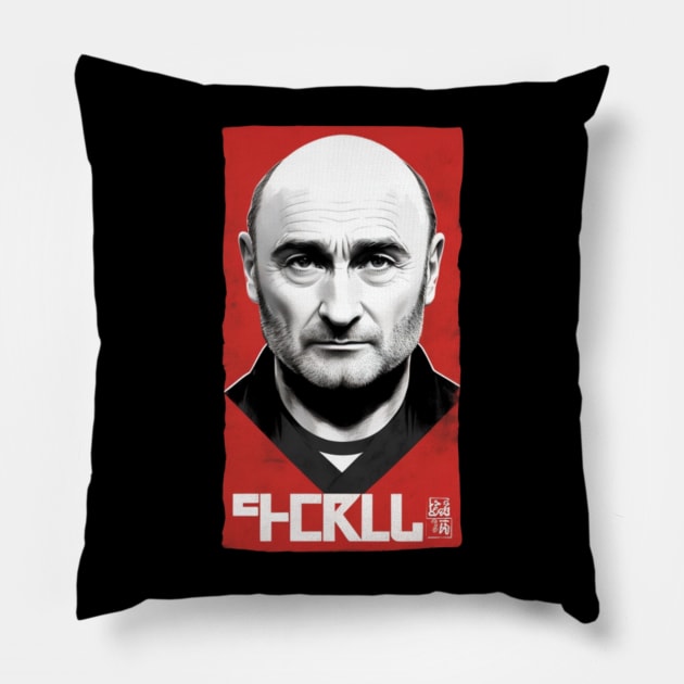 phil collins // vektor art design v9 Pillow by girls store