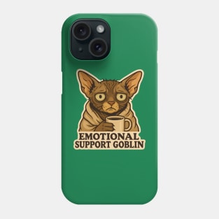 Emotional Support Goblin - Devon Rex Cat Phone Case