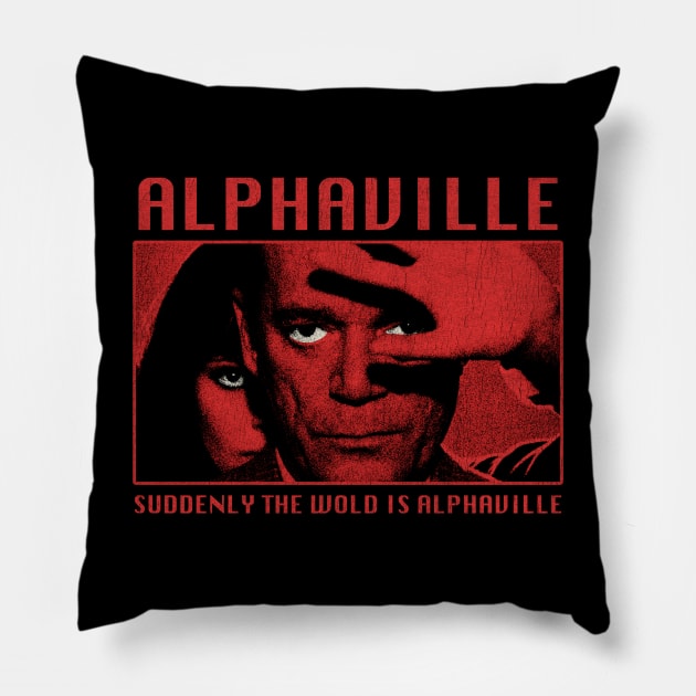 alphaville grunge vintage distressed Pillow by Genetics art