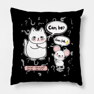 Can Bo Can Lah Singlish - Cat And Rat Conversation Pillow