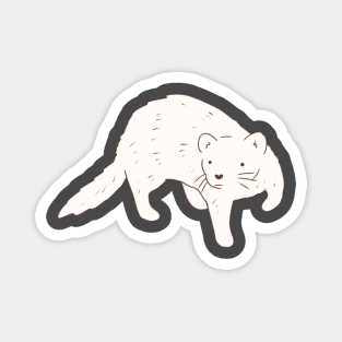 White ferret art Magnet