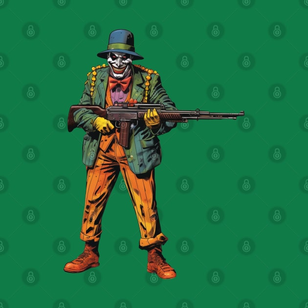 Clown with Machine Gun by FrogandFog