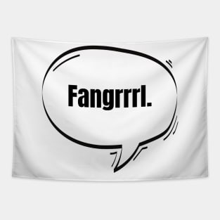 Fangrrrl Text-Based Speech Bubble Tapestry