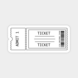 Movie Ticket Line Drawing Graphic Magnet