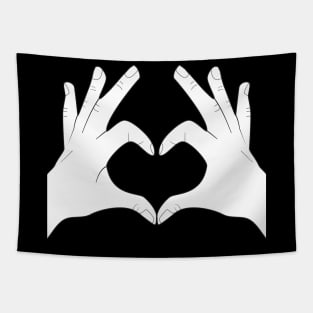 Hands Making Heart Shape Love Sign Language Valentine's Day Tapestry