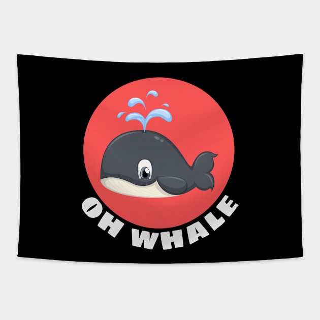 Oh Whale | Whale Pun Tapestry by Allthingspunny