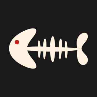 Fish Bone Cute Minimal Fish Skeleton T-Shirt