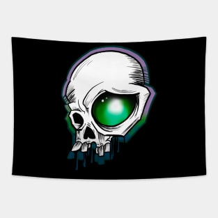 Green eye skull Tapestry