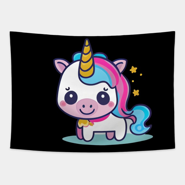 Magical Baby Unicorn Tapestry by SoloSeal