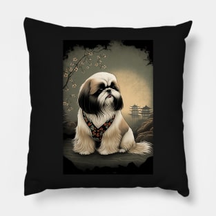 Super Cute Shih Tzu Portrait - Japanese style Pillow