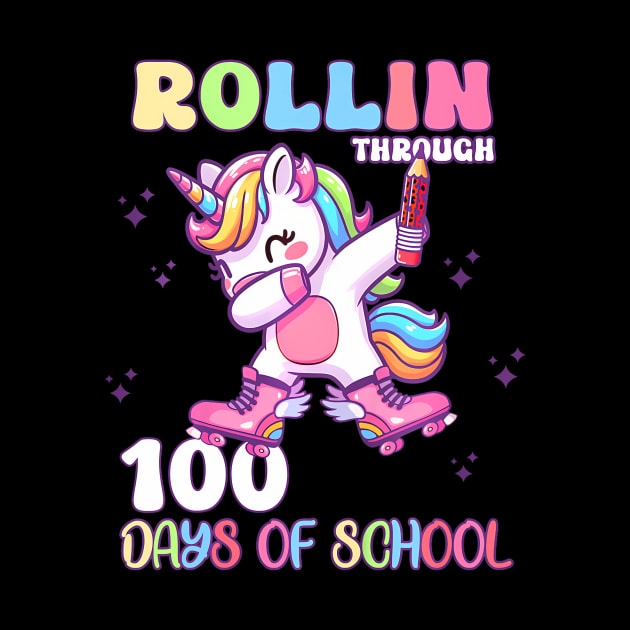 100 Days of School Girls Teacher 100th Day Unicorn by huldap creative