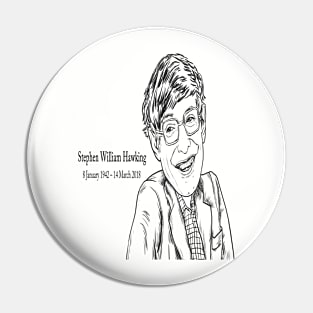 Sketch Stephen Hawking Pin