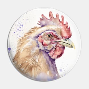 Water colour hen Pin